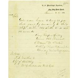 Admiral Porter 1863 Vicksburg Letter re: Guns 