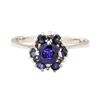 Image 2 : 0.67 ctw Blue Sapphire Ring - 14KT White Gold