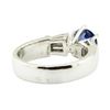 Image 3 : 1.62 ctw Round Brilliant Blue Sapphire And Diamond Ring - Platinum