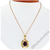 Image 2 : Vintage Handmade 14kt Rose and Green Gold 3.50 ctw Garnet Floral Pendant Necklac