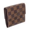 Image 1 : Louis Vuitton Damier Ebene Canvas Leather Elise Wallet