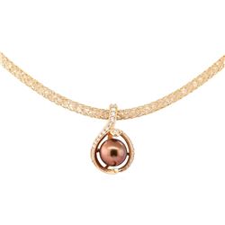 0.51 ctw Diamond and Pearl Pendant & Chain - 14KT Rose Gold