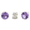 Image 2 : 14k White Gold 2.30 ctw Round Amethyst  Simple 7mm Stud Earrings