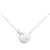 Image 2 : 0.08 ctw Diamond Circle Necklace - 14KT White Gold