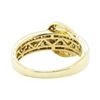 Image 3 : 0.90 ctw Chocolate and White Diamond Buckle Ring - 14KT Yellow Gold