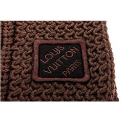 Louis Vuitton Dark Brown Knitted Wool Scarf