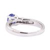 Image 3 : 1.42 ctw Blue Sapphire and Diamond Ring - 18KT White Gold