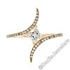 Image 1 : 18kt Rose Gold 0.60 ctw Princess and Round Diamond Bypass Ring