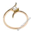 Image 5 : 18kt Rose Gold 0.60 ctw Princess and Round Diamond Bypass Ring
