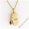 Image 6 : 14kt Yellow Gold 0.33 ctw Ruby and Diamond Bow Baby Girl Shoe Pendant Necklace