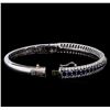 Image 3 : 3.40 ctw Sapphire and Diamond Bracelet - 14KT White Gold