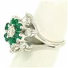 Image 6 : 14k White Gold 2.25 ctw Round Emerald & Diamond Ladies Star Cluster Cocktail Rin