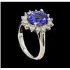 Image 4 : 3.02 ctw Tanzanite and Diamond Ring - 14KT White Gold