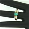 Image 5 : 18kt Yellow Gold 1.73 ctw Round Emerald and Marquise Diamond Ring