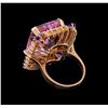Image 3 : 25.85 ctw Kunzite, Tanzanite and Diamond Ring - 14KT Rose Gold