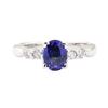 Image 2 : 1.63 ctw Sapphire And Diamond Ring - 14KT White Gold