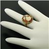 Image 7 : Antique Art Deco 10k Yellow Gold Filigree Shell Cameo Ring w/ Rose Cut Diamond