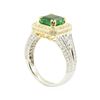 Image 4 : 3.11 ctw Square Step Emerald And Diamond Ring - 18KT White And Yellow Gold