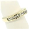 Image 5 : 14kt Yellow Gold 1.00 ctw Baguette Diamond Channel Domed Wedding Band Ring