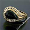 Image 5 : 18kt Yellow Gold Pear Cabochon Black Onyx and Channel Set Diamond Ring