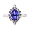 Image 1 : 1.75 ctw Tanzanite and Diamond Ring - Platinum