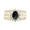 Image 2 : 2.95 ctw Blue Sapphire And Diamond Ring - 14KT Yellow Gold