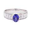 Image 2 : 2.30 ctw Sapphire And Diamond Ring - 18KT White Gold