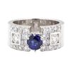 Image 2 : 2.04 ctw Sapphire And Diamond Ring - 14KT White Gold