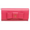 Image 3 : Prada Pink Saffiano Leather Lux Fiocco Bow Wallet