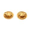 Image 1 : Chanel Vintage Gold CC Logo Rope Round Clip On Earrings