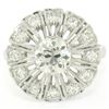 Image 2 : Antique Art Deco Platinum 1.37 ctw European Diamond Open Platter Ring