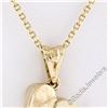 Image 7 : 14kt Yellow White and Rose Gold Dual Baby Shoe Pendant Necklace w/ 5 Round Diamo