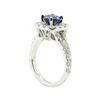 Image 4 : 2.47 ctw Round Brilliant Blue Sapphire And Diamond Ring - 14KT White Gold