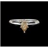 Image 2 : 14KT White Gold 0.76 ctw Pear Cut Fancy Brown Diamond Solitaire Ring