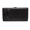 Image 2 : Chanel Black Quilted Leather Black CC Cambon Long Wallet