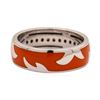 Image 2 : Leo Wittwer 18KT White Gold Ring with Orange Enamel