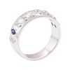 Image 4 : 0.65 ctw Blue Sapphire and Diamond Ring - 14KT White Gold