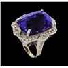 Image 4 : 31.60 ctw Tanzanite and Diamond Ring - 14KT White Gold
