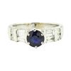 Image 2 : 1.89 ctw Round Brilliant Blue Sapphire And Diamond Ring - 14KT White Gold