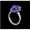 Image 4 : 5.82 ctw Tanzanite and Diamond Ring - 14KT White Gold