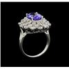 Image 4 : 3.90 ctw Tanzanite and Diamond Ring - 14KT White Gold