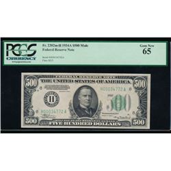 1934A $500 St Louis Federal Reserve Note PCGS 65