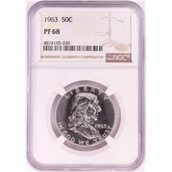 1963 Proof Franklin Half Dollar Coin NGC PF68