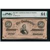 Image 1 : 1864 $50 Confederate States of America Note PMG 64EPQ