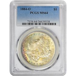 1881-S $1 Morgan Silver Dollar Coin PCGS MS64 Amazing Toning