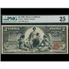 Image 1 : 1896 $2 Educational Silver Certificate PMG 25