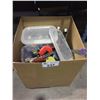 Image 1 : BOX OF ASSORTED TOOLS & TAPE AND BATTERY BOOSTER AND MORE