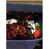 Image 2 : 2 TOTES OF ASSORTED HALLOWEEN MASKS AND 2 TOTES OF ASSORTED PS3 &  SPEAKERS AND MORE
