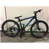 Image 2 : 2 BIKES - BLACK / BLUE OWL 6-SPEED MOUNTAIN BIKE, BLUE TECH 24-SPEED FRONT SUSPENSION MOUNTAIN BIKE