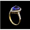 Image 4 : 14KT Yellow Gold 2.80 ctw Tanzanite and Diamond Ring